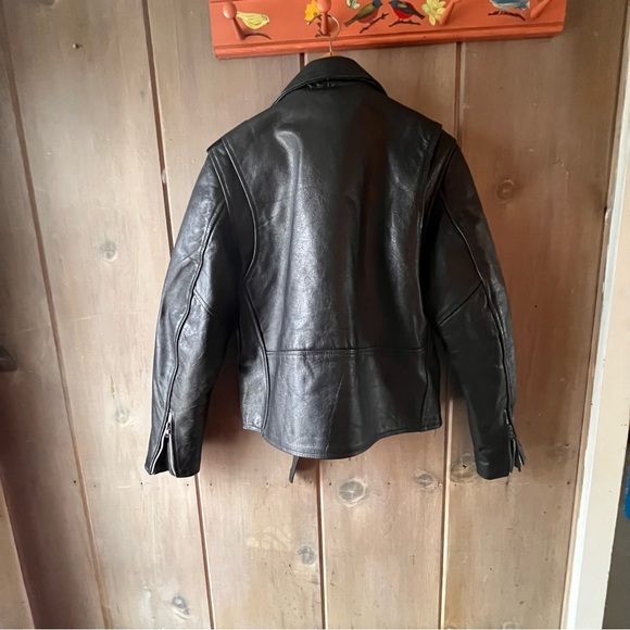 Vintage S Leather King black belted jacket - Picture 4 of 5